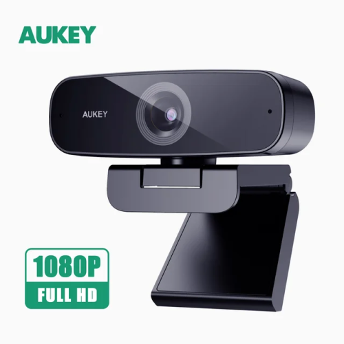 AUKEY 1080p Webcam with noise cancelling microphone, Plug&Play for PC/Mac/Laptop/Macbook/Tablet, Black