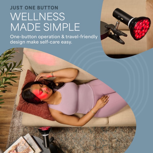 InfraGlow NIR & Red Light Therapy Lamp - 18 LED Clip-On Lamp for At-Home Red Light Therapy, Pain Relief, Skin Wellness & Recovery