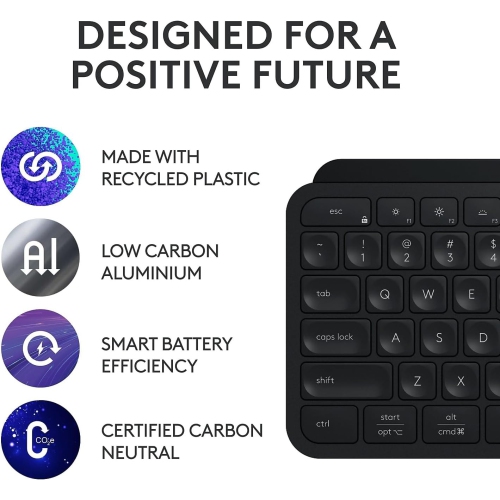 Logitech MX Keys S Combo - Performance Wireless Keyboard and Mouse with Palm Rest- Black