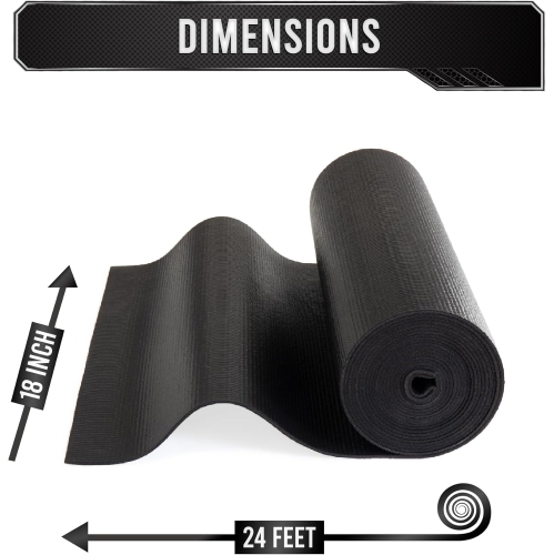 Tool Box Liner Professional Grade Precision Defined, 18" x 24 ft, Black | Tool Box Drawer Liner