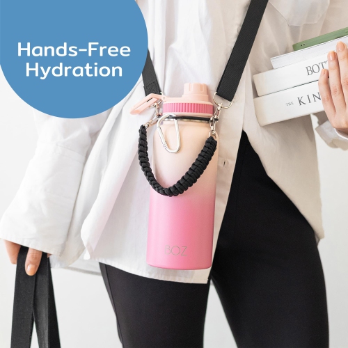 BOZ Adventure Companion – 32 oz Insulated Tumbler Carrier with Organizational Pockets – Premium Fabric, Adjustable Shoulder Strap