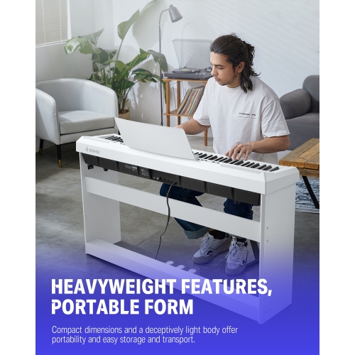 Donner DEP-20 Portable 88 Key Weighted Digital Piano with Furniture Stand & 3 Pedal