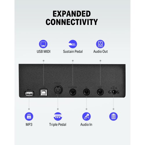 Donner DEP-20 Portable 88 Key Weighted Digital Piano with Furniture Stand & 3 Pedal