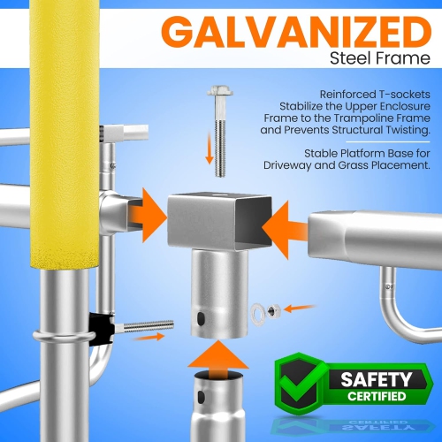 SereneLife 5ft Outdoor and Indoor Mini Toddler Trampoline with Enclosure Safety Net Basketball Hoop Jumping Fun Trampoline for Kids / Children,