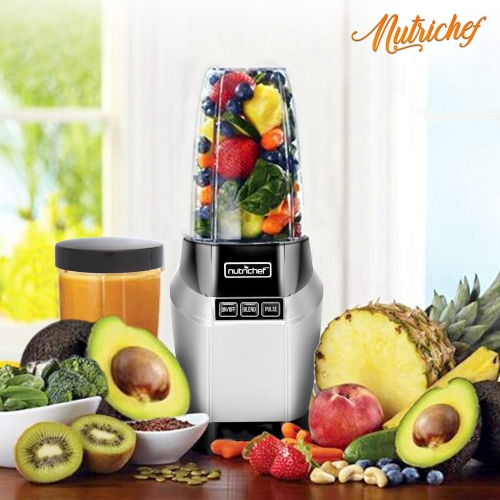 NutriChef Personal Electric Single Serve Blender-Small Professional Kitchen Countertop Mini Blender for Shakes and Smoothies w/Pulse Blend,