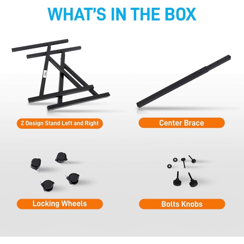 Pyle Port Universal Electronic Black Heavy-Duty Z Style Keyboard Organ Holder Rack Portable Piano Stand W/Adjustable Height and Width, Locking Wheels