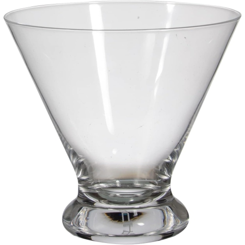NUTRICHEF  8.4OZ Clear Martini Glasses - Set Of 2 Heavy Base Hand Blown Elegant Stemless Cocktail Glassware for Whiskey, Scotch, Wine, Liquor, Gin &