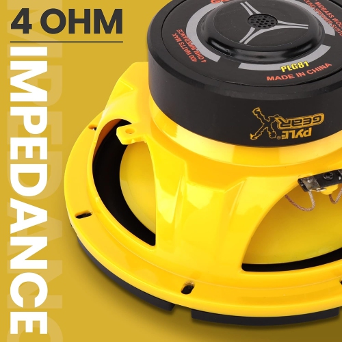 Pyle Car Midbass Speaker System - Pro 8 Inch 400 Watt 4 Ohm Auto Mid-Bass Component Poly Woofer Audio Sound Speakers For Car Stereo w/ 40 Oz Magnet,