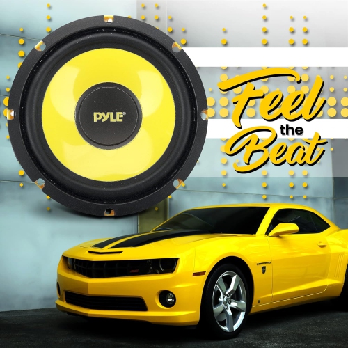 Pyle Car Midbass Speaker System - Pro 8 Inch 400 Watt 4 Ohm Auto Mid-Bass Component Poly Woofer Audio Sound Speakers For Car Stereo w/ 40 Oz Magnet,