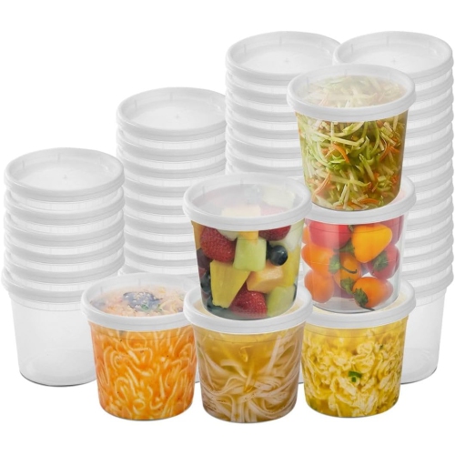 SQUATZ 100 Microwavable Food Container - 32oz Translucent Meal Box Storage with Lids, Ideal for Storing Soups, Condiments, Sauces, Dressing, Salads,