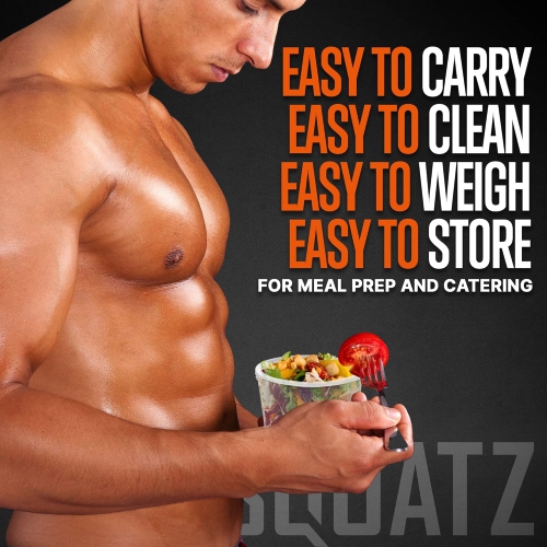 SQUATZ 100 Microwavable Food Container - 32oz Translucent Meal Box Storage with Lids, Ideal for Storing Soups, Condiments, Sauces, Dressing, Salads,