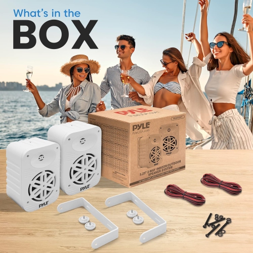 PyleUsa Indoor Outdoor Speakers Pair-500 Watt Dual Waterproof 5.25” 2-Way Full Range Speaker System w/ 1/2”High Compliance Polymer Tweeter - in-Home,