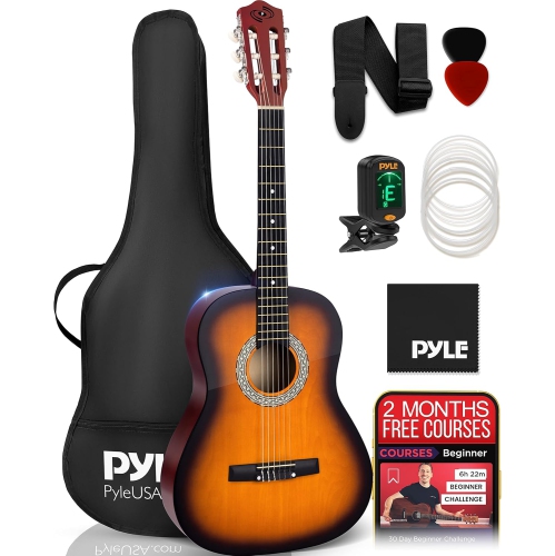 PYLE  6 String Acoustic Guitar, Left (Pgaclstr10Sb)