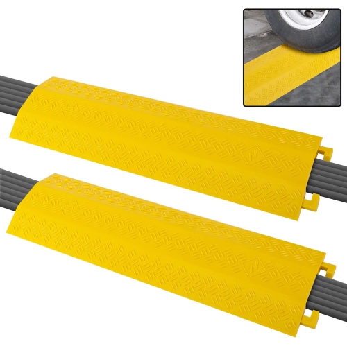 Pyle Durable Cable Ramp Protective Cover - 2,000 lbs Max Heavy Duty Drop Over Hose & Cable Track Protector, Safe in High Walking Traffic Areas