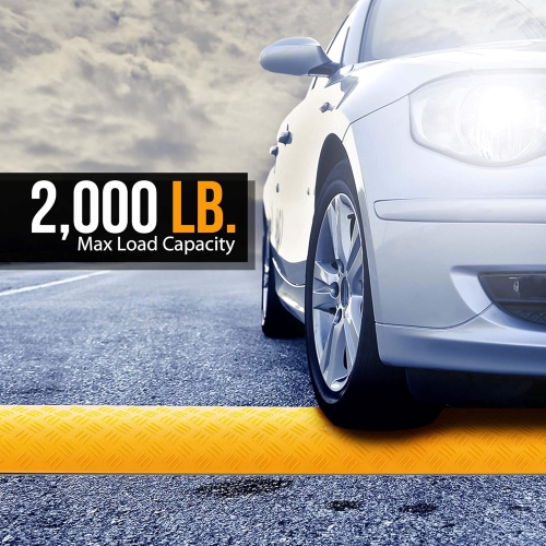 Pyle Durable Cable Ramp Protective Cover - 2,000 lbs Max Heavy Duty Drop Over Hose & Cable Track Protector, Safe in High Walking Traffic Areas