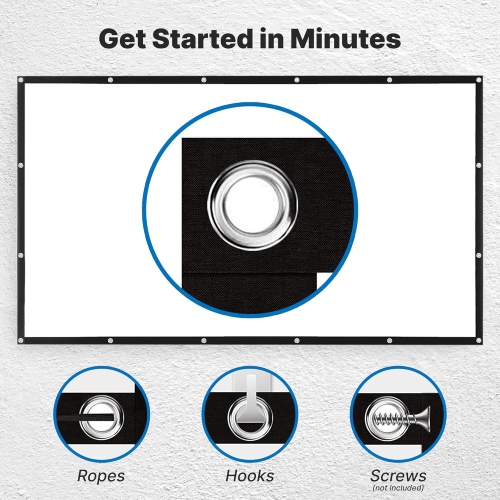 Pyle Foldable Portable Projector Screen - 120" 16:9 HD 4K Lightweight Indoor Outdoor Anti-Crease Movie Projection Display - for Home Theater, Party,