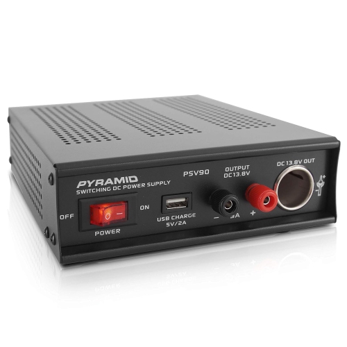 Pyramid Universal Compact Bench Power Supply - 9 Amp Regulated Home Lab Benchtop AC-DC Converter Power Supply for CB Radio, HAM w/ 13.8 Volt DC