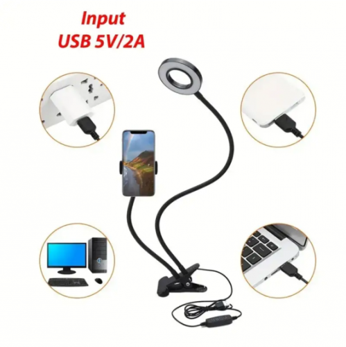 Phone stand 3.5-inch selfie ring light with phone stand 3 lighting modes