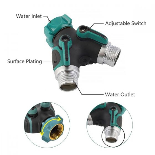 2 Way Heavy Duty Garden Hose Y-shape Hose Splitter Garden Hose Supplies
