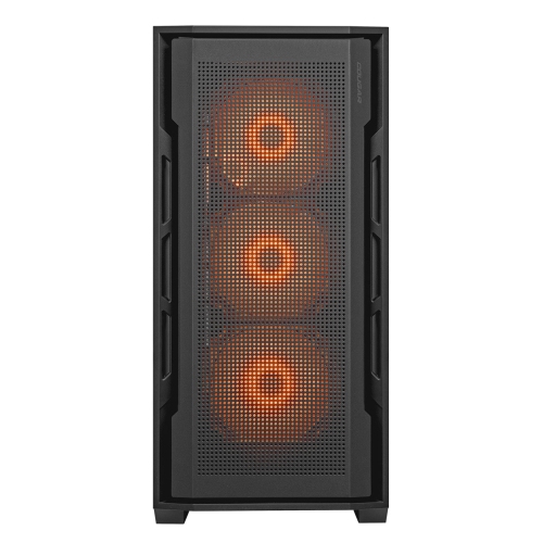 Cougar UNIFACE RGB Mid Tower ATX Computer Case, Tempered Glass Side Panel, 4 x 120mm ARGB Fans Pre-Installed, Black
