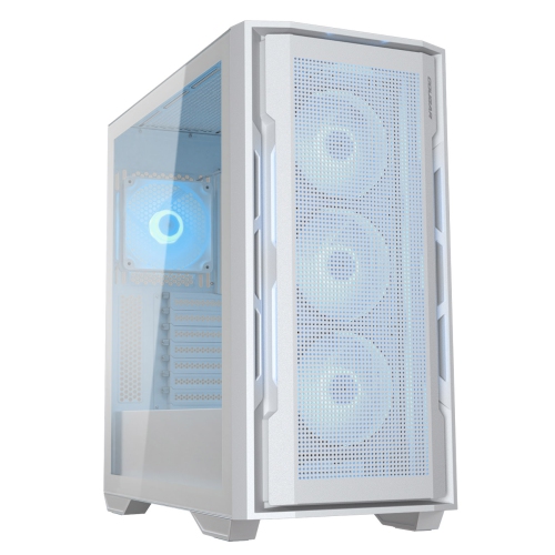 Cougar UNIFACE RGB Mid Tower ATX Computer Case, Tempered Glass Side Panel, 4 x 120mm ARGB Fans Pre-Installed, White