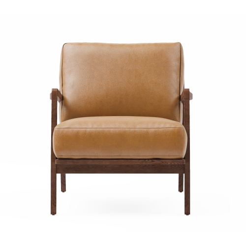 Valencia Ella Top Grain Leather Accent Chair, Cognac Color