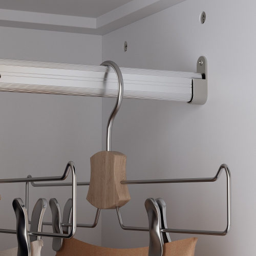 Famapy – Armoire élégante avec portes en verre, tiges à suspendre et tiroirs spacieux pour un rangement organisé pour chambre à coucher, blanc