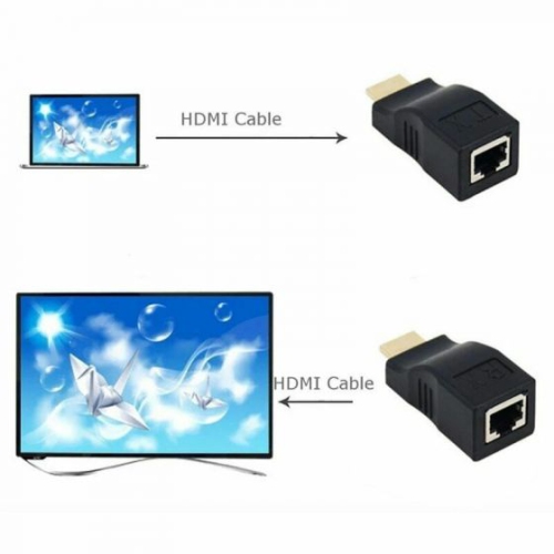 HDMI 1080P 4K Signal Extender To RJ45 Over Cat 5e/6 Network Ethernet Adapter