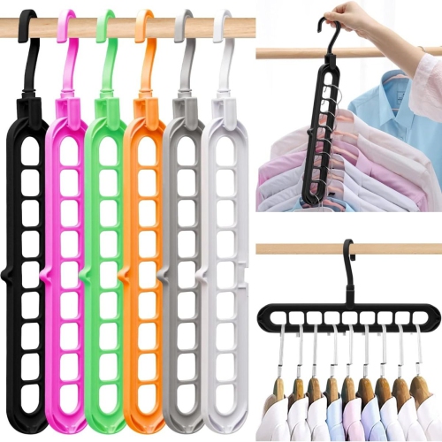 Closet Organizers and Storage,Hangers for Closet Organizer,Magic Space Saving Hangers with 9-Holes for Closet Storage, Smart Sturdy Closet