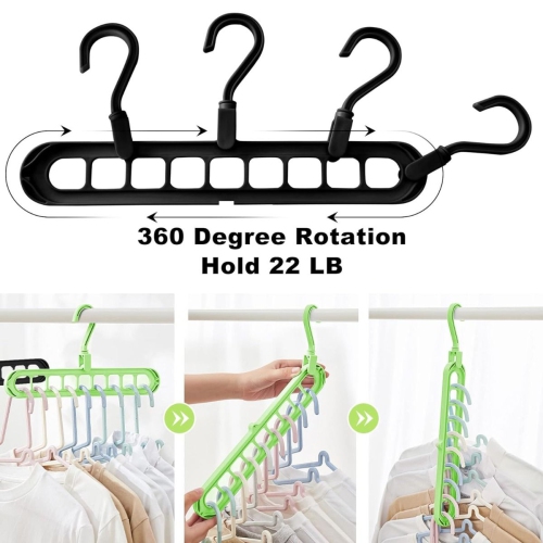 Closet Organizers and Storage,Hangers for Closet Organizer,Magic Space Saving Hangers with 9-Holes for Closet Storage, Smart Sturdy Closet