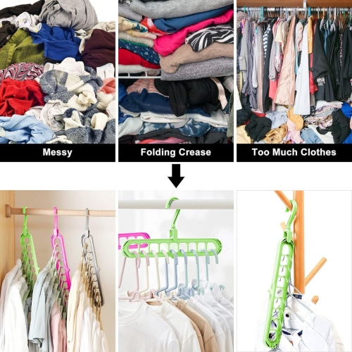 Closet Organizers and Storage,Hangers for Closet Organizer,Magic Space Saving Hangers with 9-Holes for Closet Storage, Smart Sturdy Closet