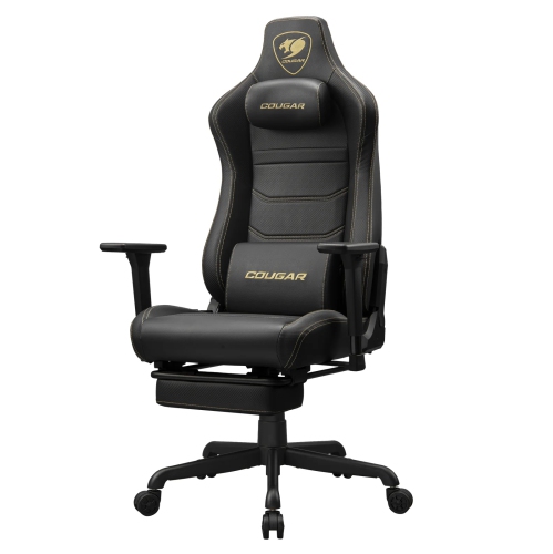 Cougar Armor Evo S Office Gaming Chair Retractable Footrest - Ergonomic, High Back Premium Breathable PVC Leather Reclining Backrest Headrest &