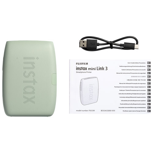 Imprimante Instax Mini Link 3 de Fujifilm pour téléphone intelligent - Vert sauge
