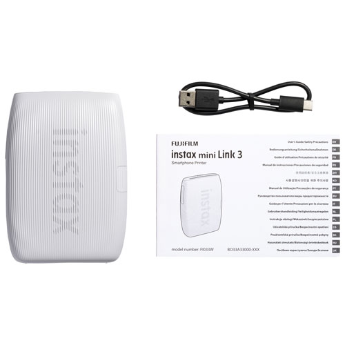 Imprimante Instax Mini Link 3 de Fujifilm pour téléphone intelligent - Blanc argile