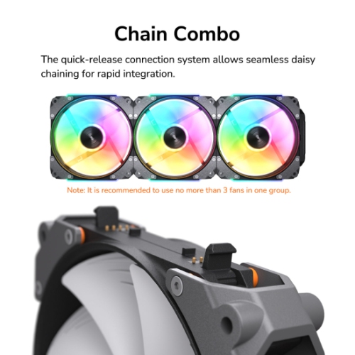 COUGAR Apolar 120 ARGB Modular PC Case Cooling Fan High Performance Fan 4 Pin PWM / 3 Pin ARGB Lighting Hydro Dynamic Bearings 120x120x28 mm, White