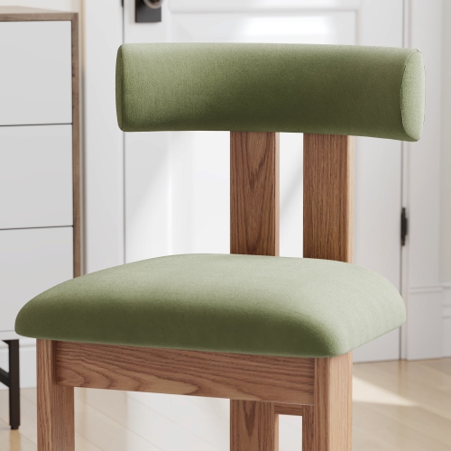 Valencia Carlo Faux Mohair Velvet Dining Chair, Olive Green