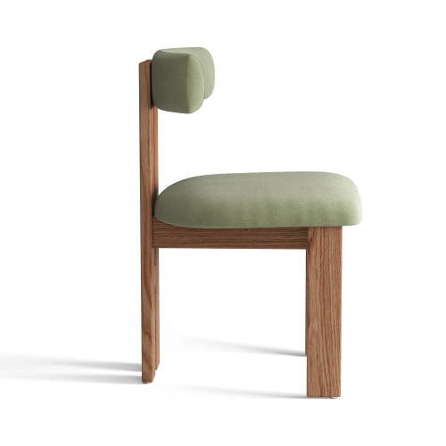 Valencia Carlo Faux Mohair Velvet Dining Chair, Olive Green