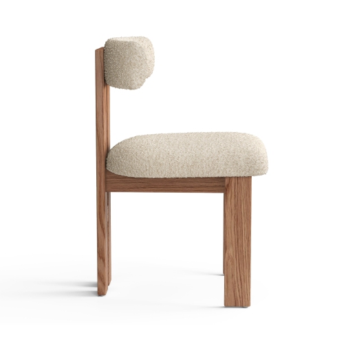 Valencia Carlo Boucle Fabric Dining Chair, Beige