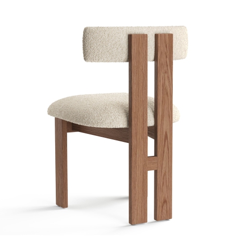 Valencia Carlo Boucle Fabric Dining Chair, Beige
