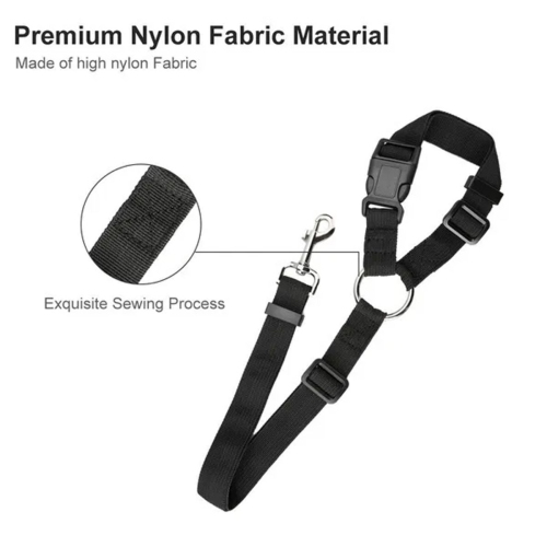 Pet Dog Cat Seat Belts, Car Headrest Restraint Adjustable Safety Leads Vehicle Seatbelt Harness 3-in-1 Dog Car Seat Belt, Dog Short Leash, Pet Car