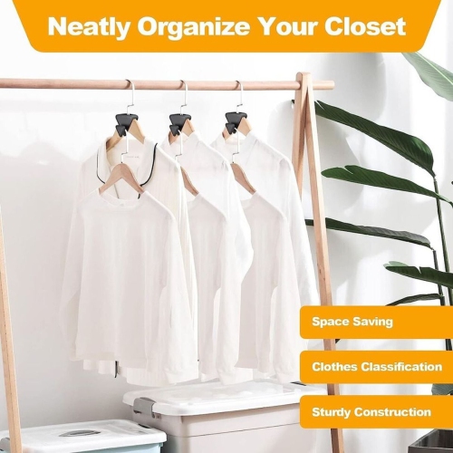 Space Saving Hanger Hooks,Clothes Hanger Connector Hooks, Heavy Duty Hanger Hooks for Organizer Closet, Fits All Hangers