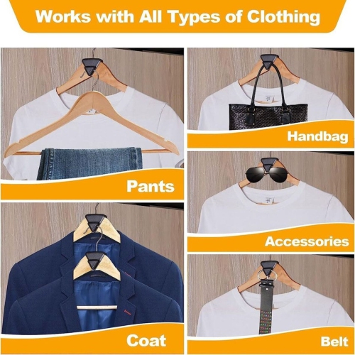 Space Saving Hanger Hooks,Clothes Hanger Connector Hooks, Heavy Duty Hanger Hooks for Organizer Closet, Fits All Hangers