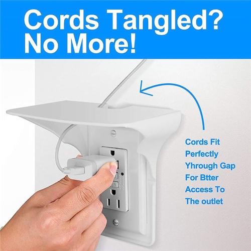 Tablette de recharge électrique Tablette murale Tablette murale pour étagère murale pour salle de bain et salle de cuisine Gestion des câbles Support