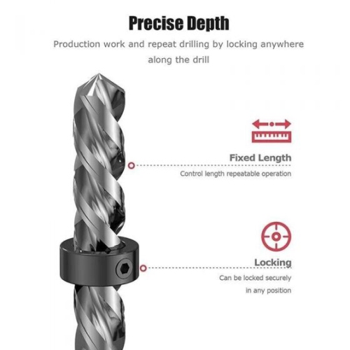 Bague d'arrêt de foret 9PCS, les colliers sont faits d'acier au carbone de haute qualité