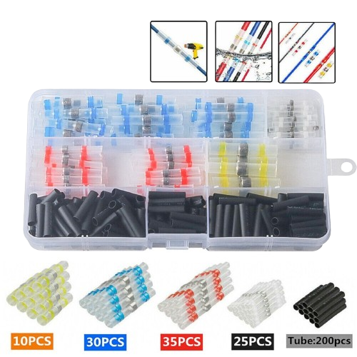 ISTAR Solder Butt Connector, Heat Shrink Butt Connector 300pcs and Remove Durable Stable Practical with Box for Heat Shrink Tube