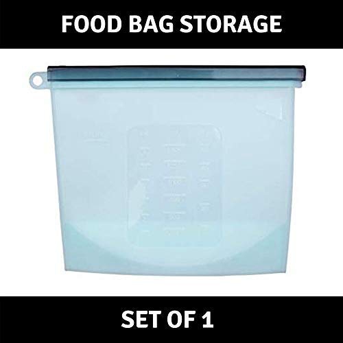 1500 ml Silicone Food Storage Bag , Reusable Silicone Food Storage Bag for Fruit, Vegetables, Meat - blue