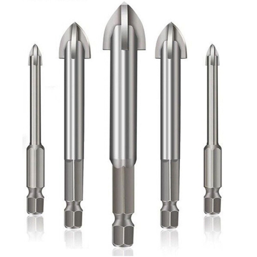 Drill Bit Set, Drill Bits Hex Shank 5Pcs Rust Resistant for Brick Wall