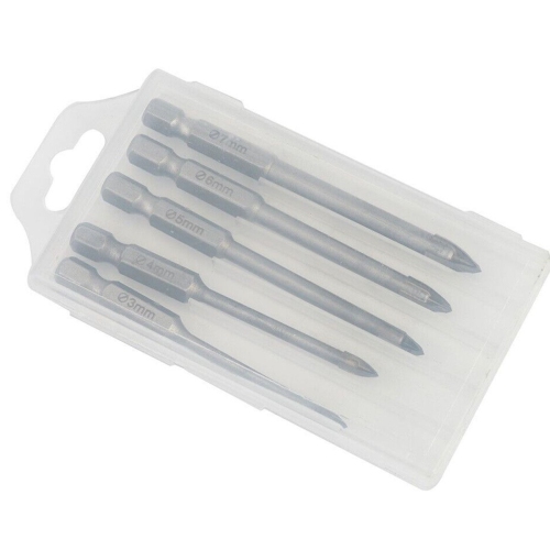 Drill Bit Set, Drill Bits Hex Shank 5Pcs Rust Resistant for Brick Wall