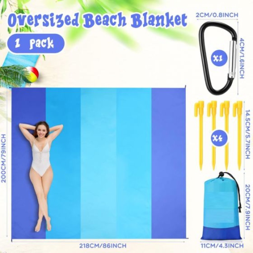Blanket Extra Large Sandproof Waterproof Oversized Beach Mat Quick Drying Lightweight Picnic Blanket for Camping, Travel, Festivals, Hiking