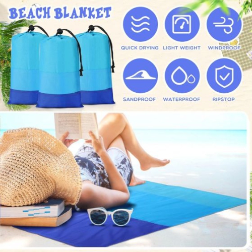 Blanket Extra Large Sandproof Waterproof Oversized Beach Mat Quick Drying Lightweight Picnic Blanket for Camping, Travel, Festivals, Hiking